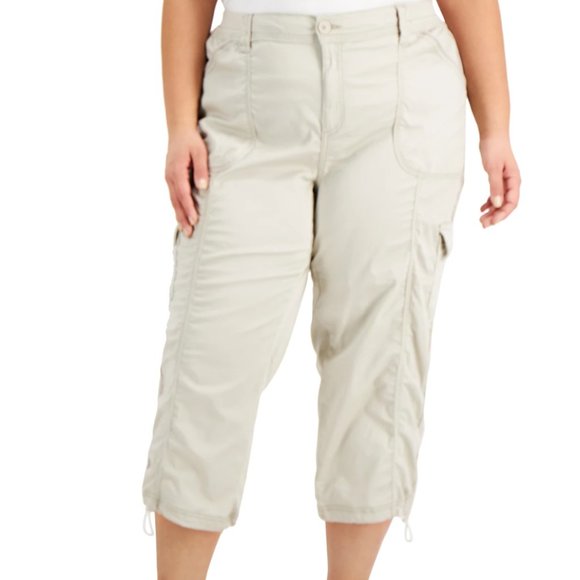 Style & Co Plus Size Bungee-Hem Capri Pants, Exclusive to Macy's - Picture 1 of 1